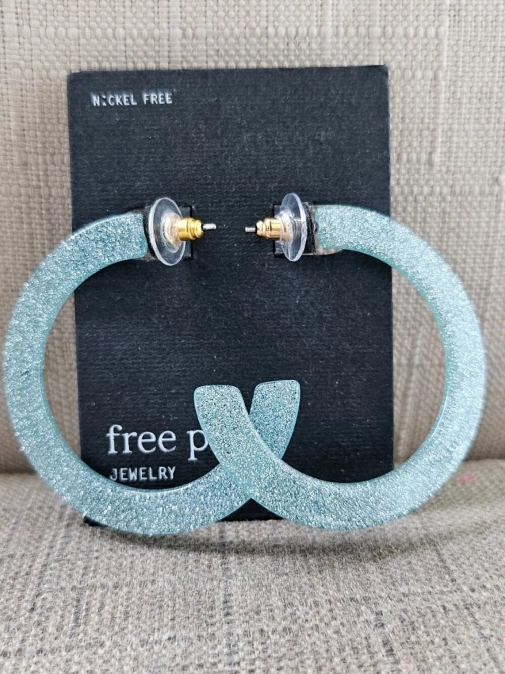 Free Press Jewelry Women Earrngs Turquoise Tone C shape Fashion Jewelry New